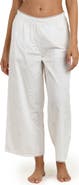 La Blanca Bayside Embroidered Wide Leg Stretch Cotton Ankle Cover-Up Pants