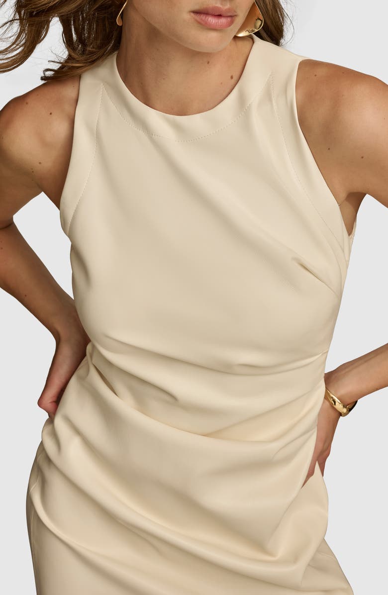 Donna Karan New York Asymmetric Hem Faux Leather Dress, Alternate, color,