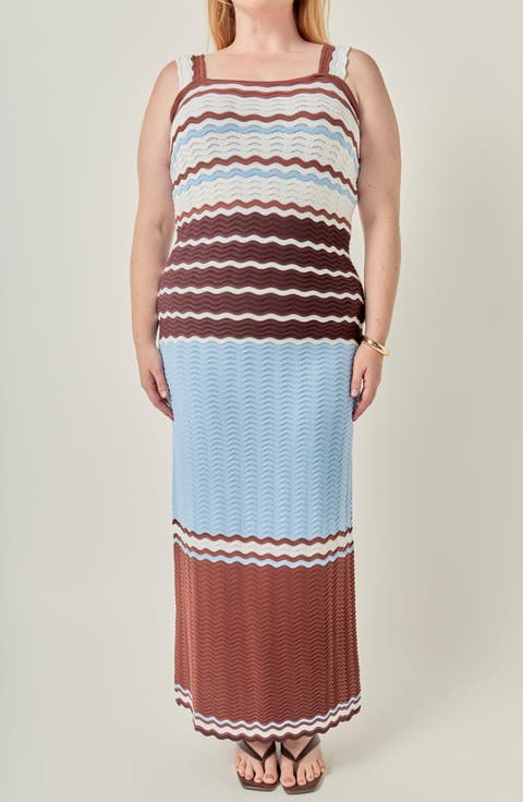 Wavy Crochet Midi Dress