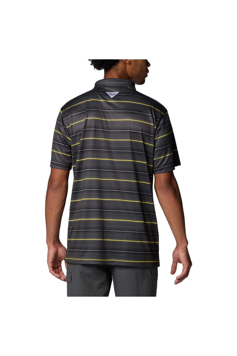 Men's Columbia Black Oregon Ducks PFG Super Terminal Tackle™ Omni-Shade™ Stripe Polo, Alternate, color, Black