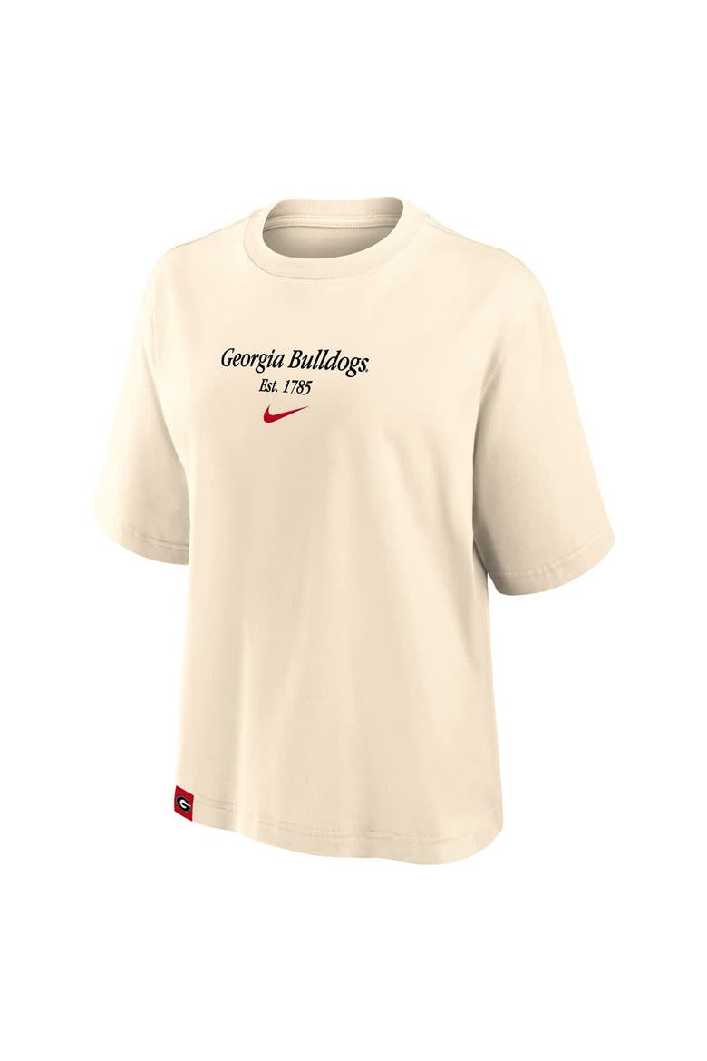 Women's Nike Tan Georgia Bulldogs Established Tag Boxy T-Shirt, Alternate, color, Tan