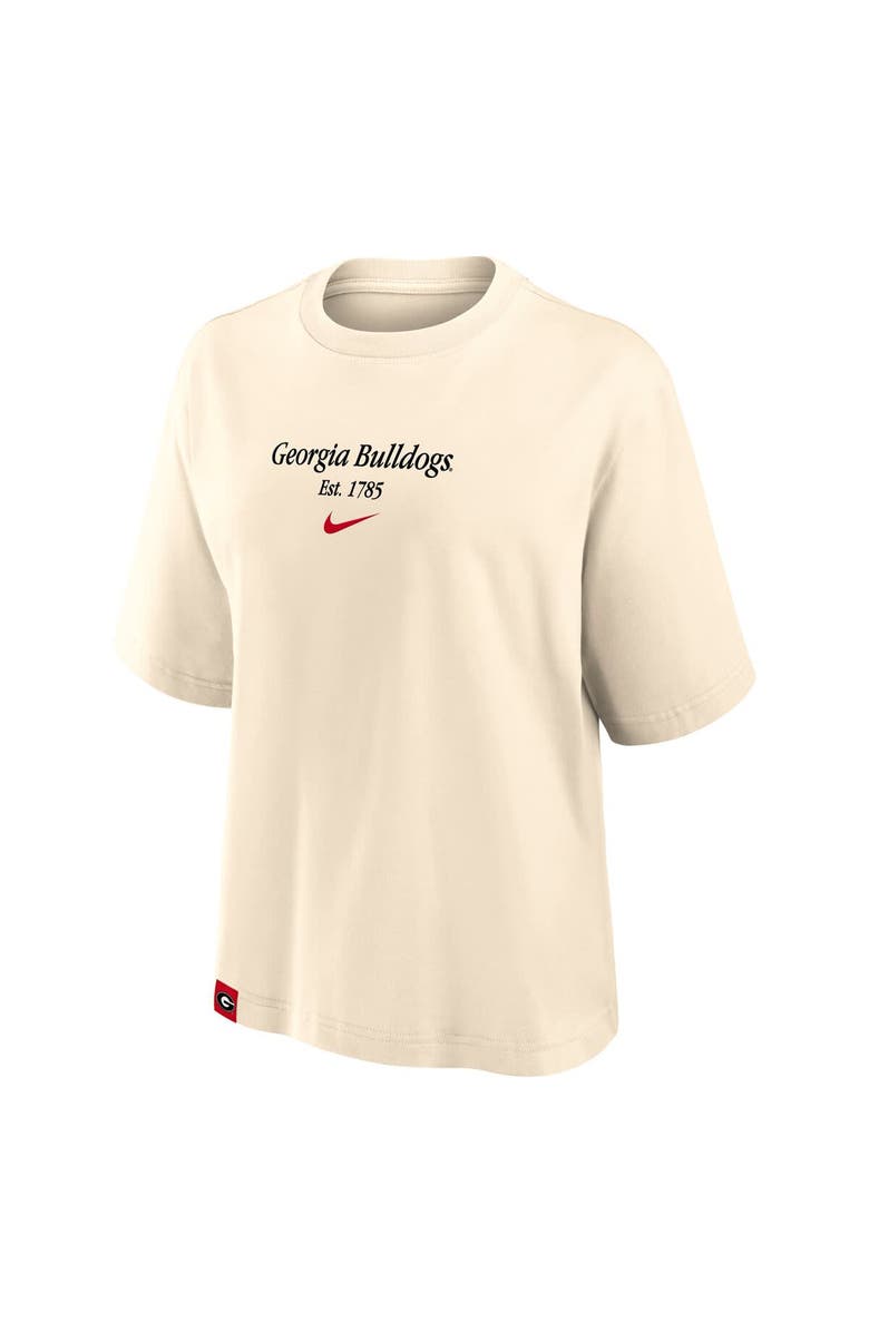 Nike Women's Nike Tan Georgia Bulldogs Established Tag Boxy T-Shirt, Alternate, color, Tan