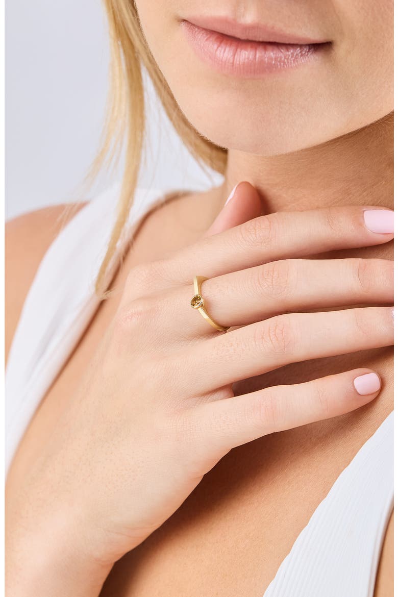 14K Gold Citrine Stackable Ring (Online Trunk Show), Alternate, color, 14K YELLOW GOLD/ CITRINE