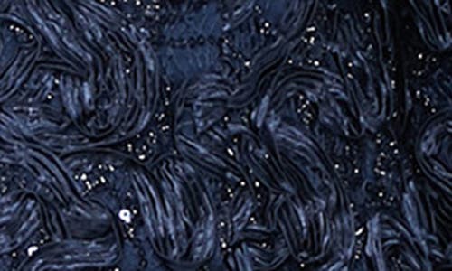 Alex Evenings Sequin Soutache Lace Empire Waist Chiffon Gown With Jacket In Blue
