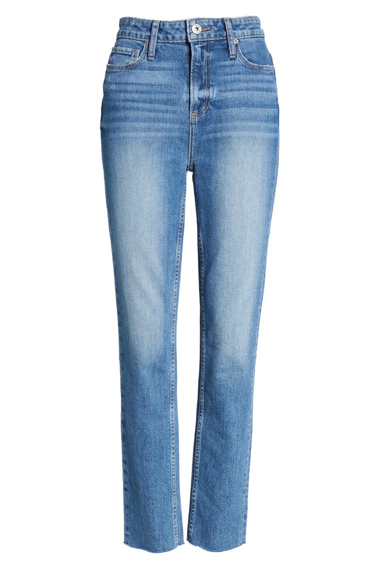 Vintage Hoxton High Waist Slim Raw Hem Jeans, Alternate, color, BIRDIE