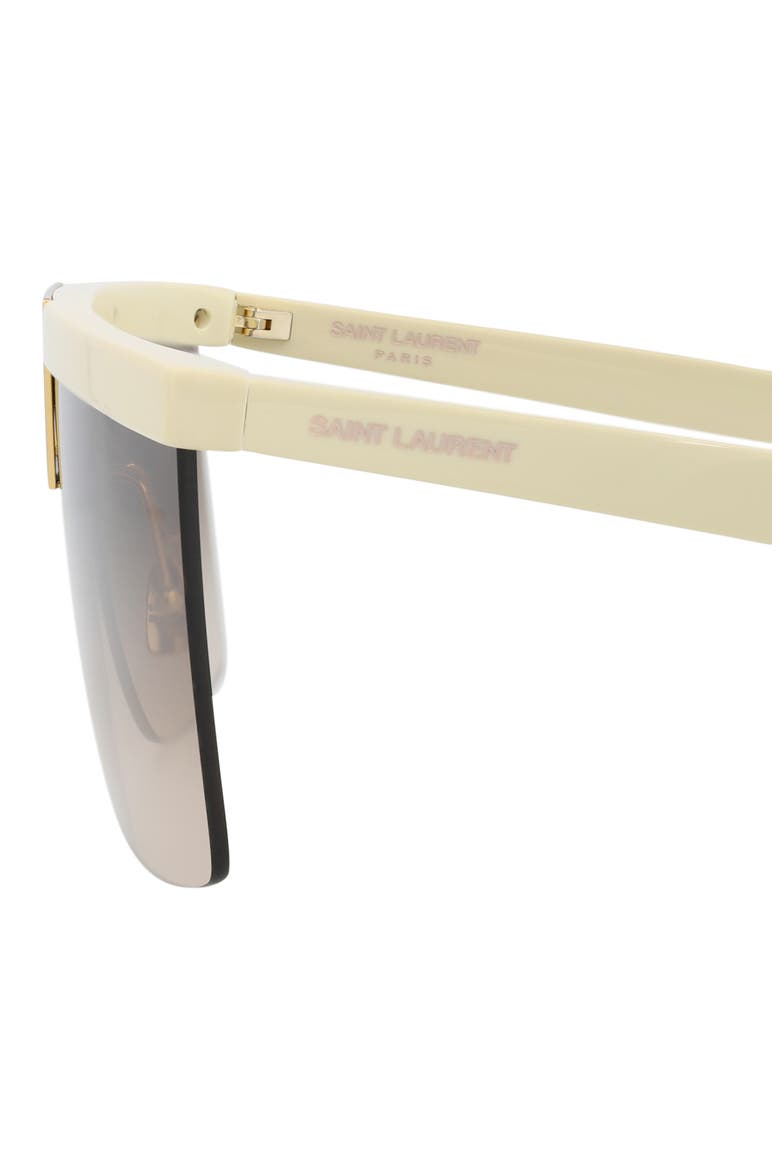 99mm Shield Sunglasses, Alternate, color, IVORY IVORY BROWN
