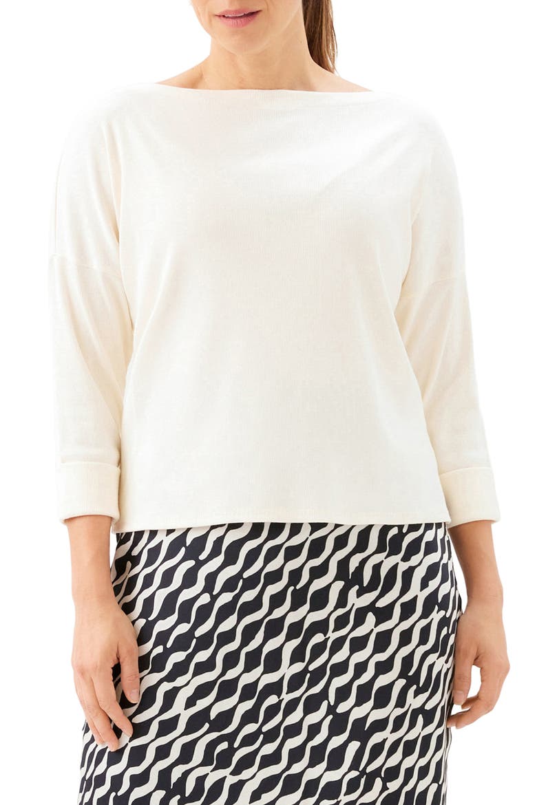 Ribbed Boatneck Top, Main, color, CREAM