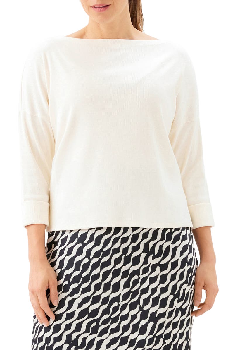 Karen Kane Ribbed Boatneck Top, Main, color, Cream
