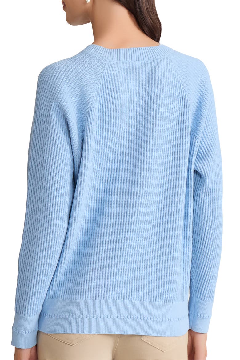 Button Shoulder Cotton Blend Sweater, Alternate, color, CHINTZ BLUE