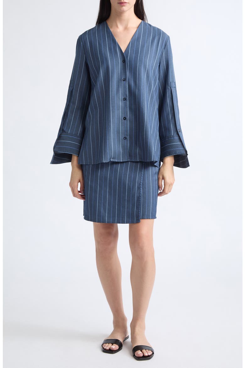 Striped Wrap Miniskirt, Alternate, color, STRIPED BLUE