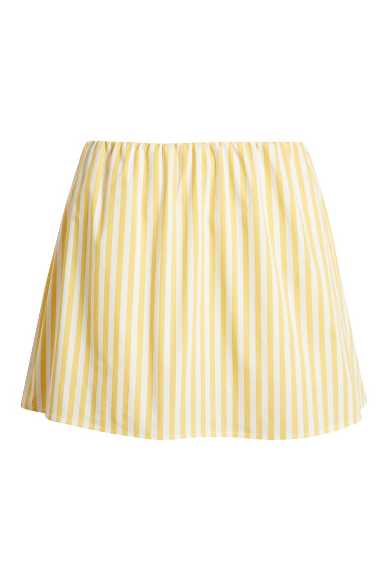 The Brinley Stripe Stretch Cotton Poplin Miniskirt, Alternate, color, LEMON DROP X BRULE