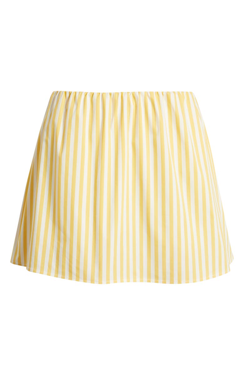 Solid 
Striped The Brinley Stripe Stretch Cotton Poplin Miniskirt, Alternate, color, Lemon Drop X Brule