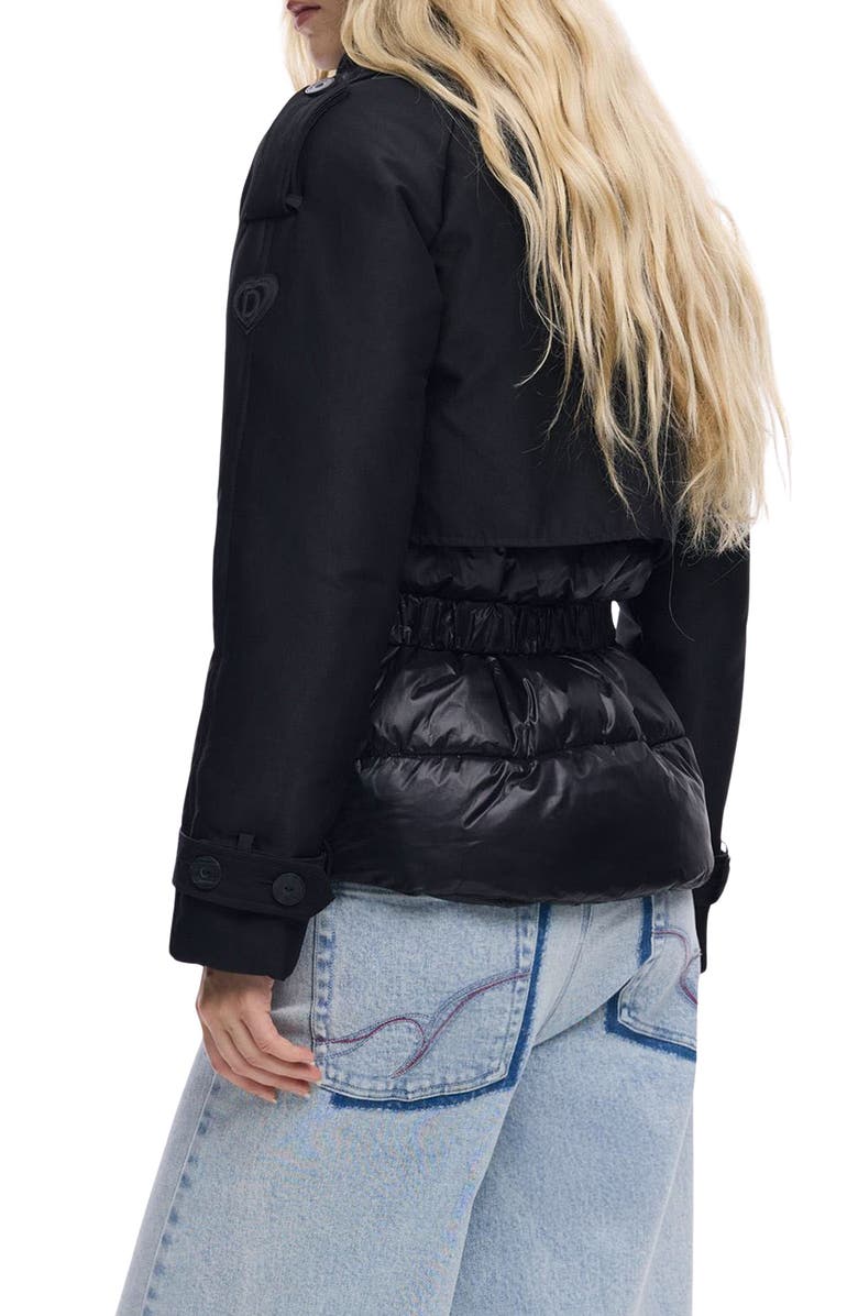 Desigual Hybrid Padded Jacket, Alternate, color, Black
