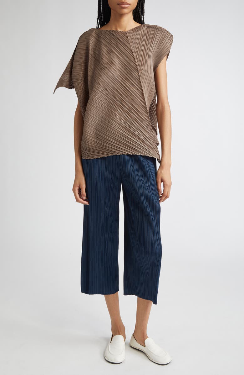 Pleats Please Issey Miyake Pleated Flare Top, Alternate, color, 