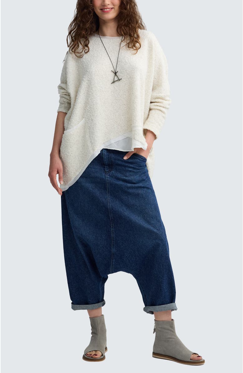 LUUKAA Dakota Textured Hemp & Cotton Blouse, Alternate, color, Nature