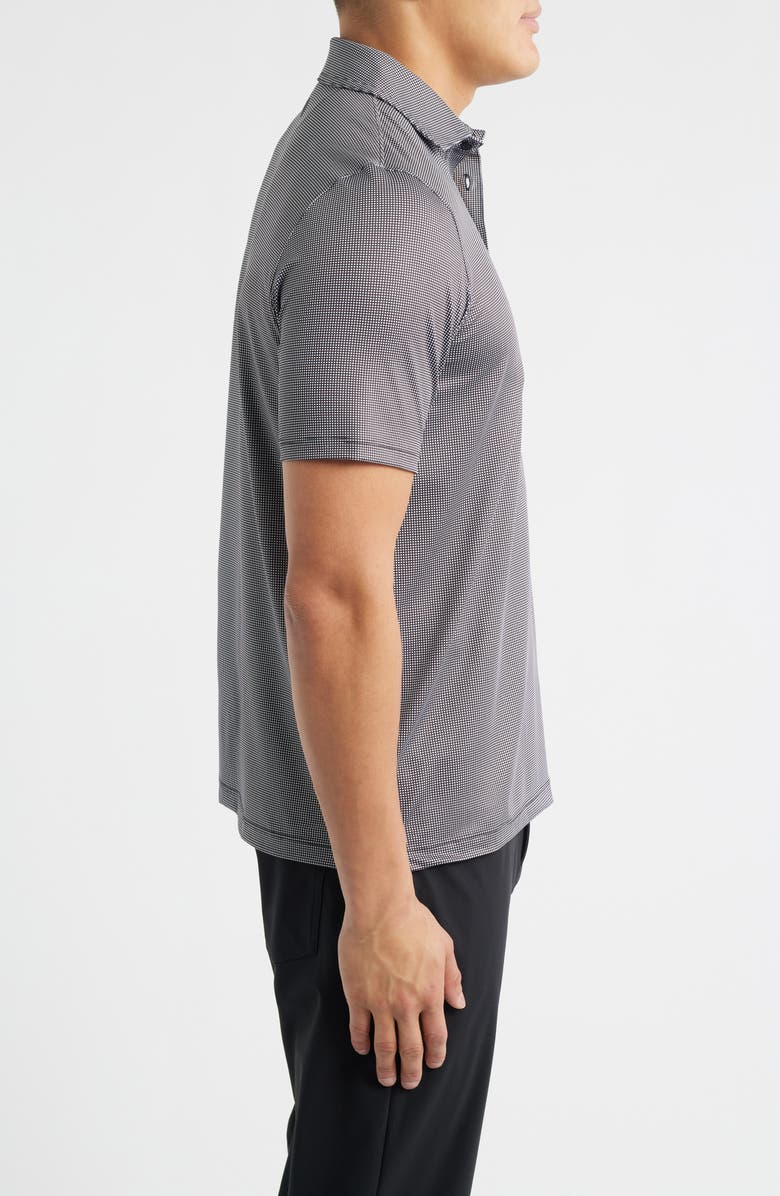 Johnston & Murphy XC+<sup>™</sup> Ace Micropattern Performance Golf Polo, Alternate, color, Black/ White Gingham