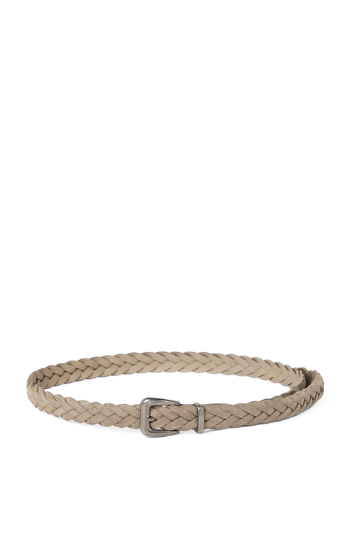 Brunello Cucinelli Braided Belt In Sand