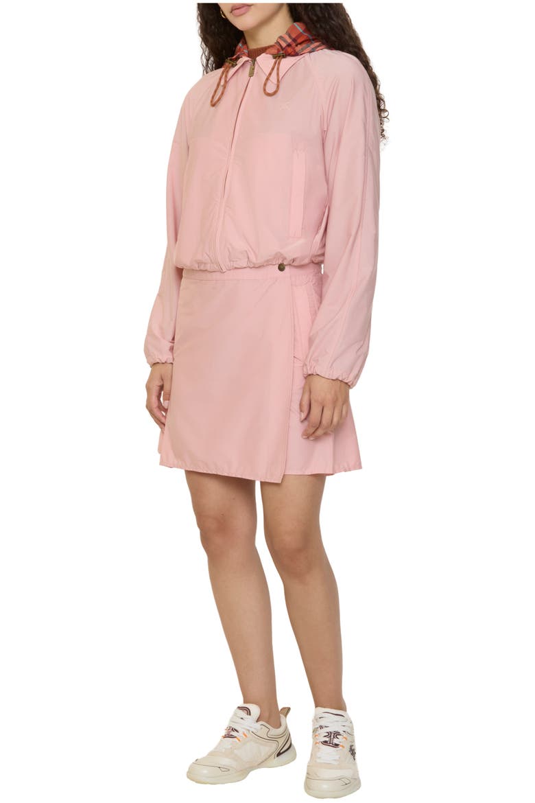 Pleated Stretch Nylon Mini Skirt, Main, color, Begonia pink