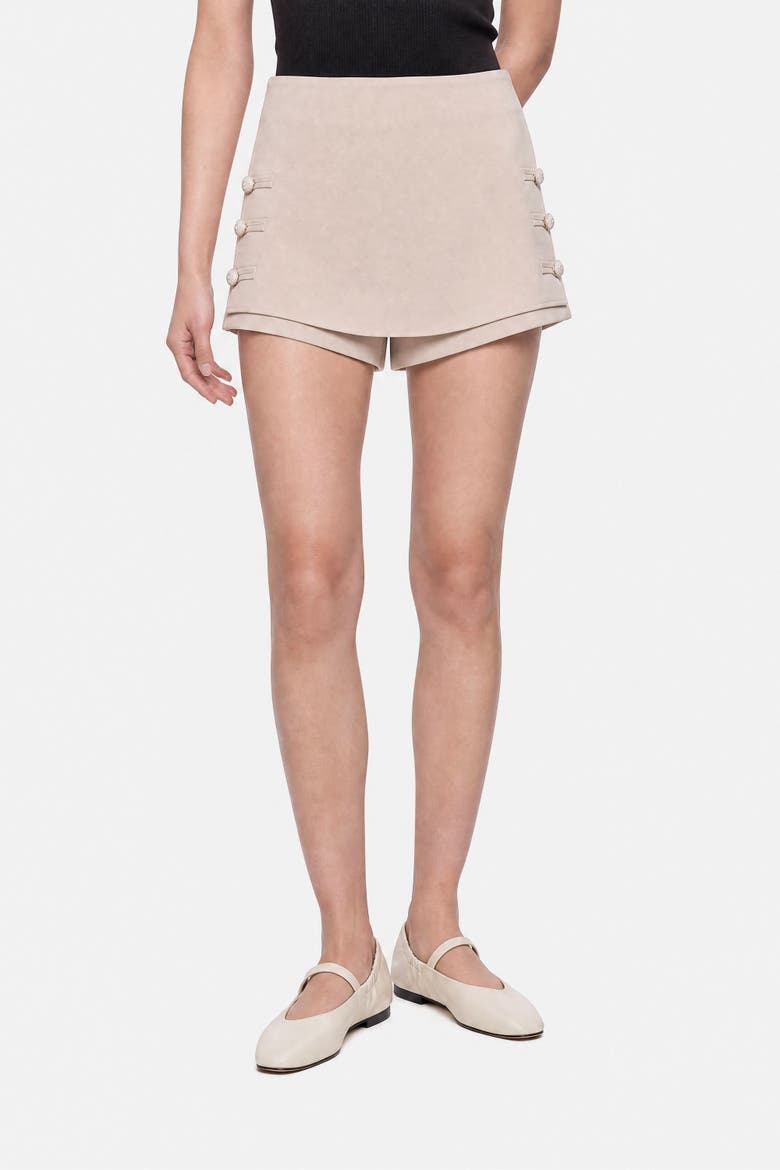 Button Accessory Mini Skort, Alternate, color, Ivory