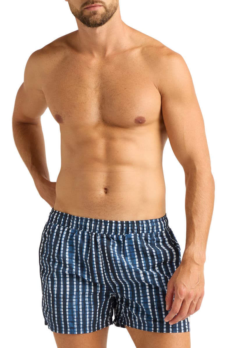 AUTO-REPLY<sup>™</sup> Print 4-Inch Nylon Swim Trunks, Main, color, Lapis/ Bright Blue