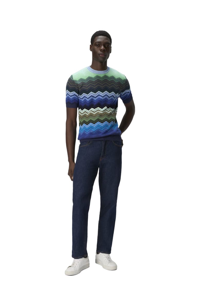 Missoni Zig Zag Cotton Knit Crewneck T-shirt With Contrasting Piping, Main, color, 