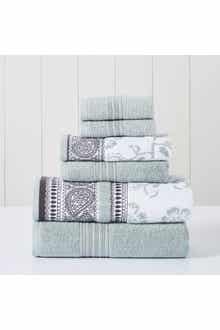 Modern Threads Yarn Dyed Jacquard/Solid Towel 6-Piece Set - Ophelia Dark Sage
