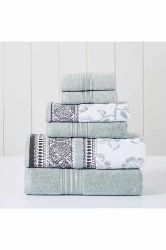 Modern Threads Yarn Dyed Jacquard/Solid Towel 6-Piece Set - Ophelia Dark Sage