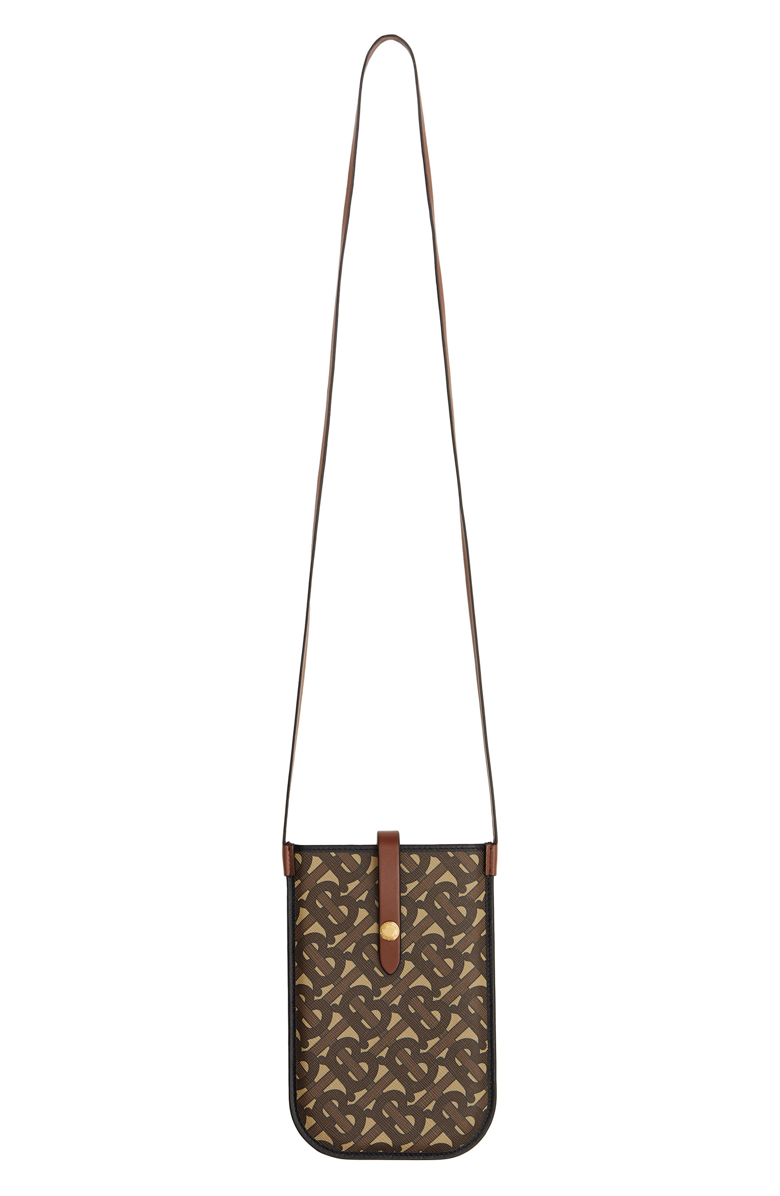 Burberry Anne Monogram Print E-Canvas & Leather Smartphone Crossbody Case, Alternate, color, 