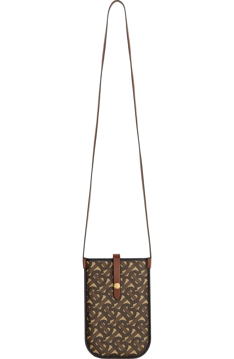 Burberry Anne Monogram Print E-Canvas & Leather Smartphone Crossbody Case, Alternate, color,