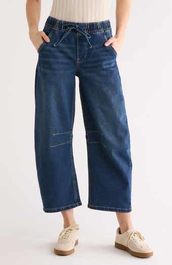 Vigoss Drawstring Barrel Leg Jeans