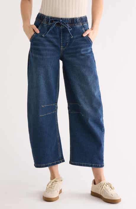 Vigoss Drawstring Barrel Leg Jeans