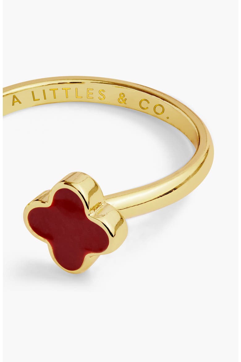 Signature Clover Collection Red Clover Ring In Gold-Tone Plating, Alternate, color, Red Stud
