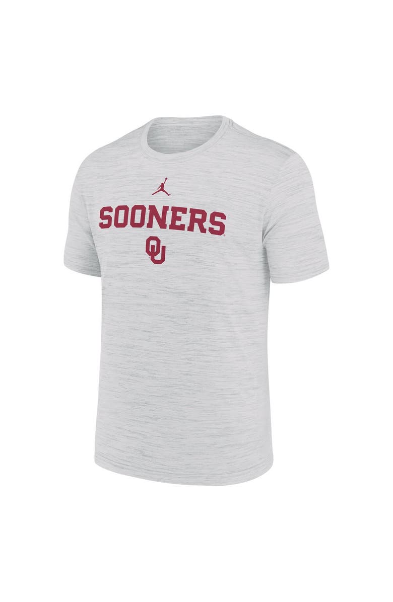 Jordan Brand Men's Jordan Brand Ash Oklahoma Sooners 2025 Sideline Velocity Performance T-Shirt, Alternate, color,