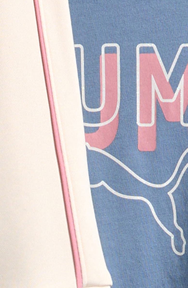 PUMA Kids' Fleece Hoodie, Graphic T-Shirt & Leggings Set, Alternate, color, Tan Combo