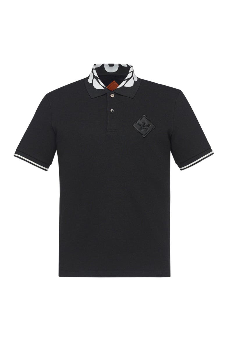 Intarsia Laurel Piqué Polo, Main, color, Black