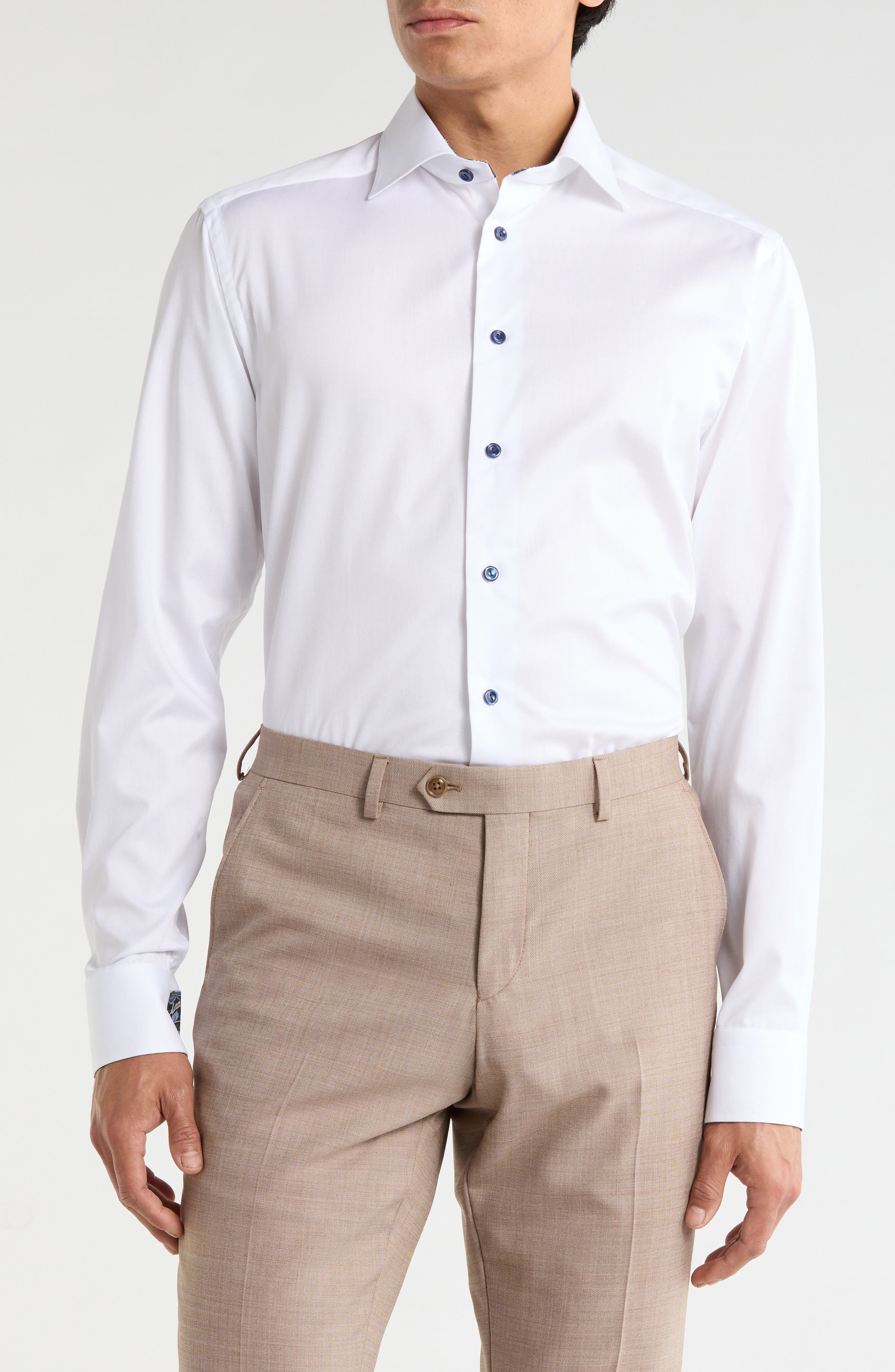 Eton Floral Effect Slim Fit Signature Twill Dress Shirt