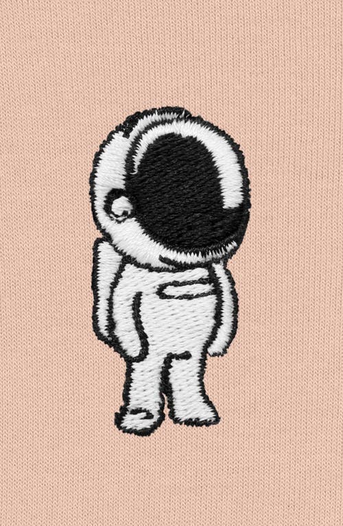 Dalix Astronautt Cropped Fleece Hoodie In Peach