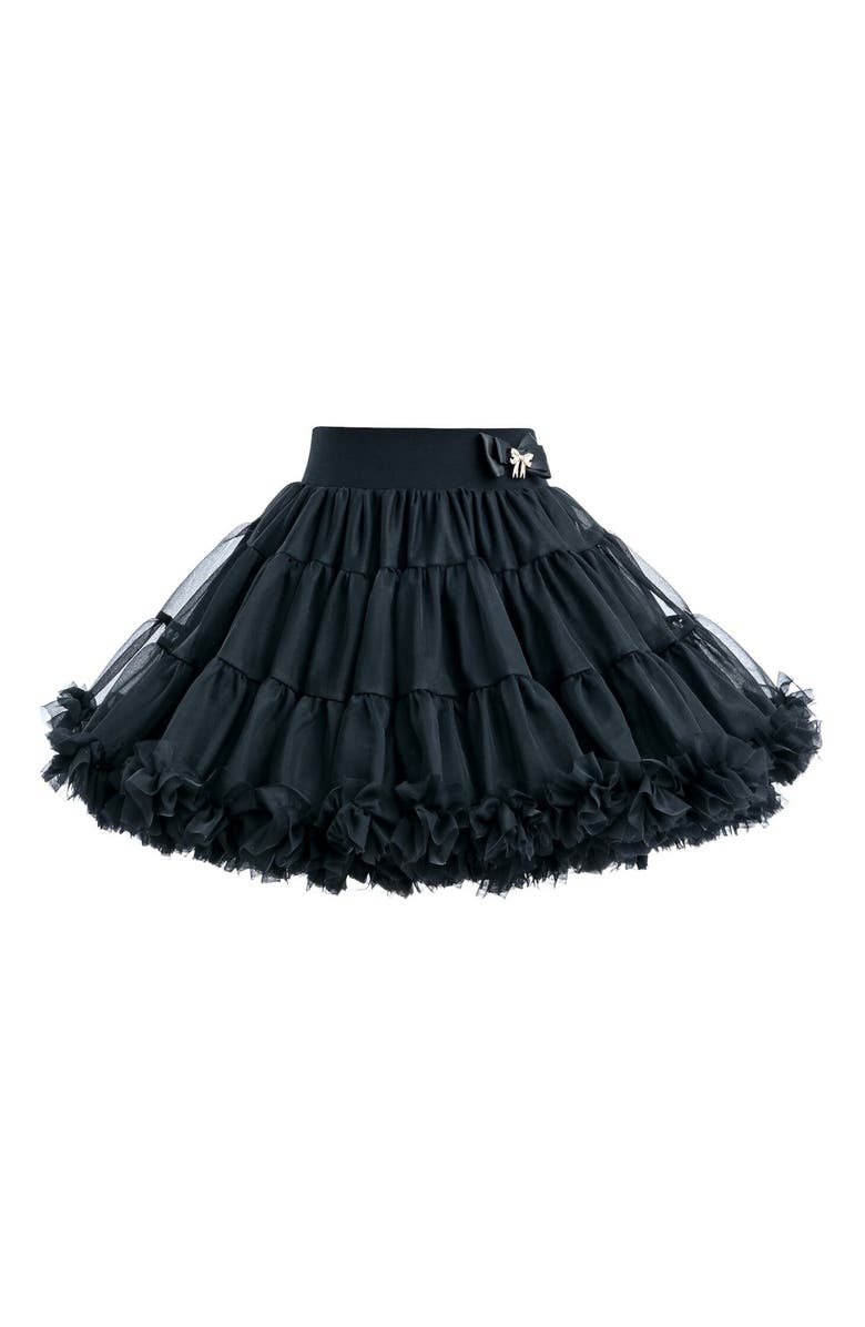 Mimi Tutu Bow Tulle Skirt, Main, color, Black