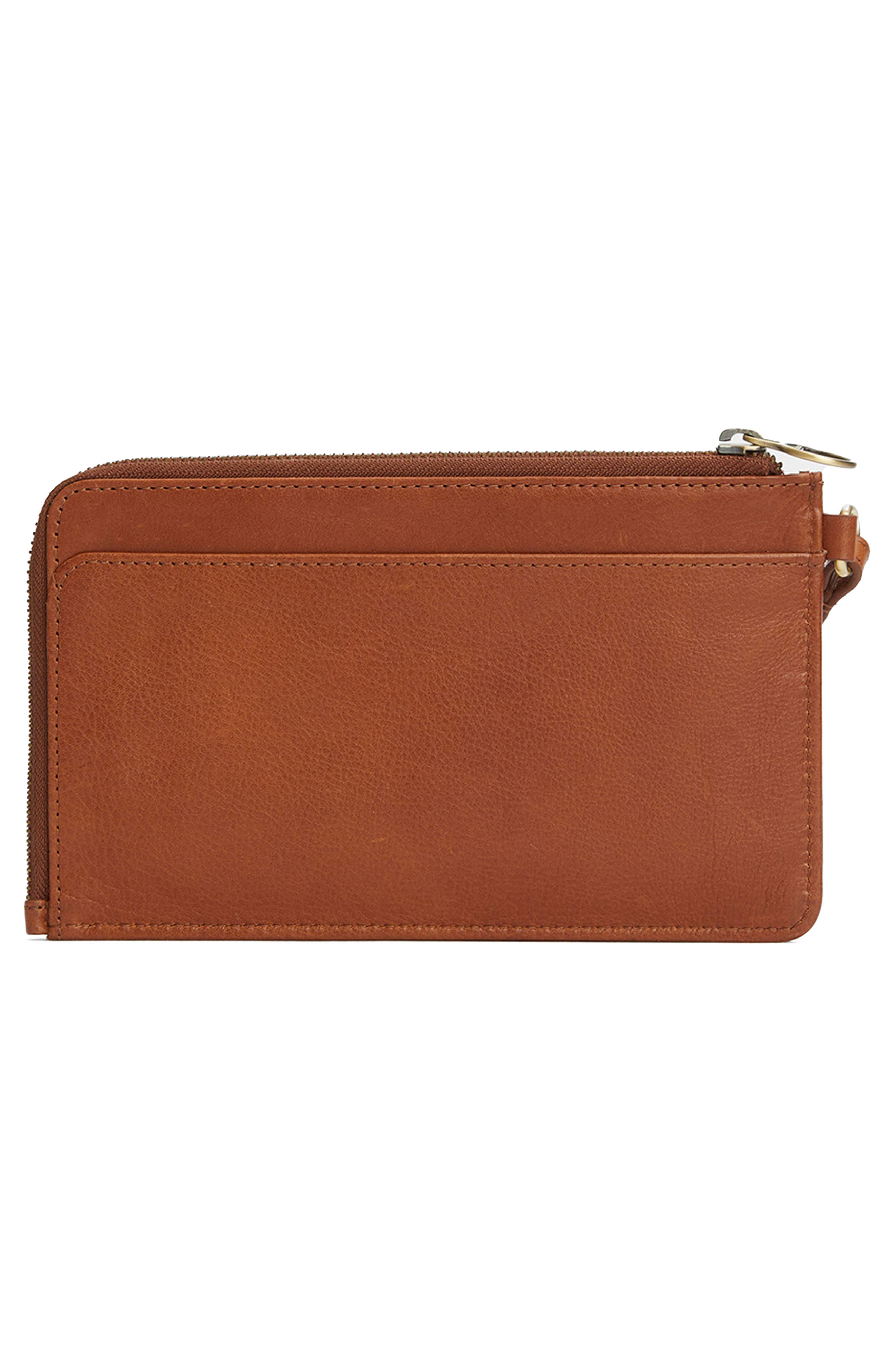 Barbour Laire Leather Wristlet, Alternate, color, Brown