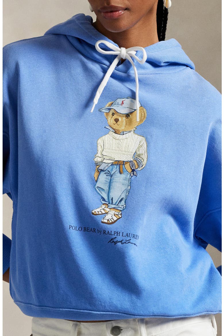 Polo Bear Embroidered Fleece Graphic Hoodie, Alternate, color, SUMMER BLUE