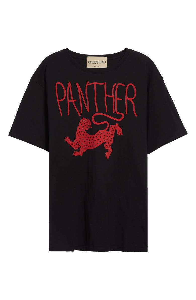 Valentino Panther Graphic T-Shirt, Main, color, Black/ Red