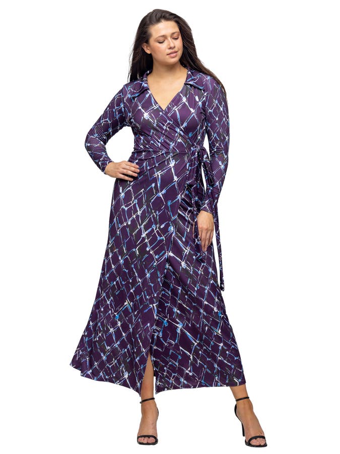 Collared Wrap Maxi Dress