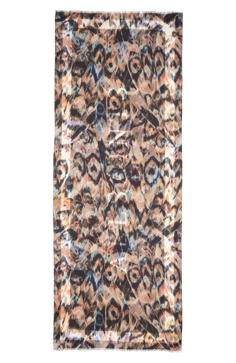 AllSaints Abstract Print Fringe Scarf, Alternate, color, 