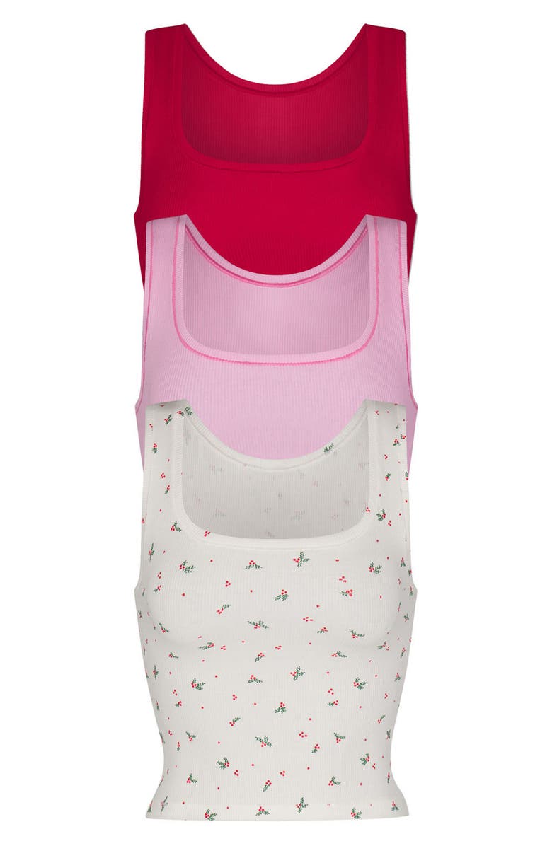 SKIMS 3-Pack Cotton Rib Tank, Main, color, 