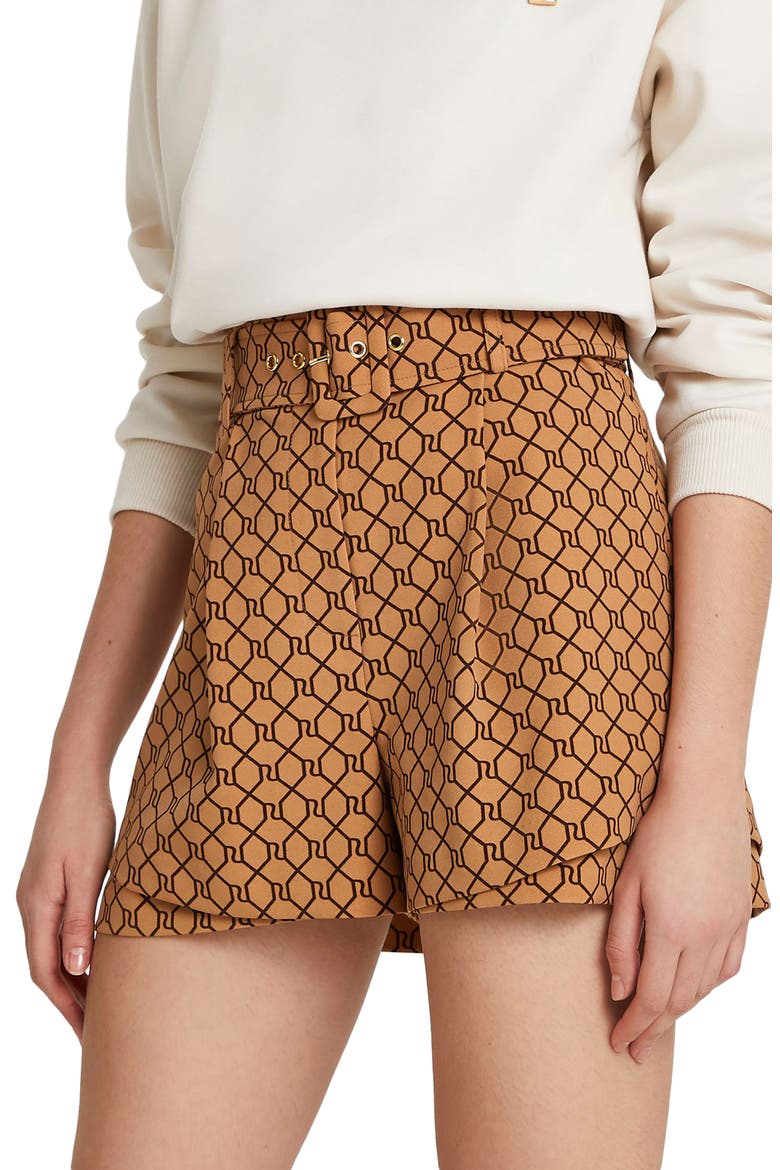 Monogram Belted Shorts, Main, color, BROWN MONOGRAM