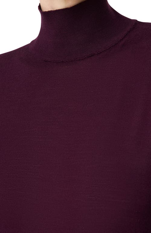 Another Tomorrow Featherweight Turtleneck In Burgundy