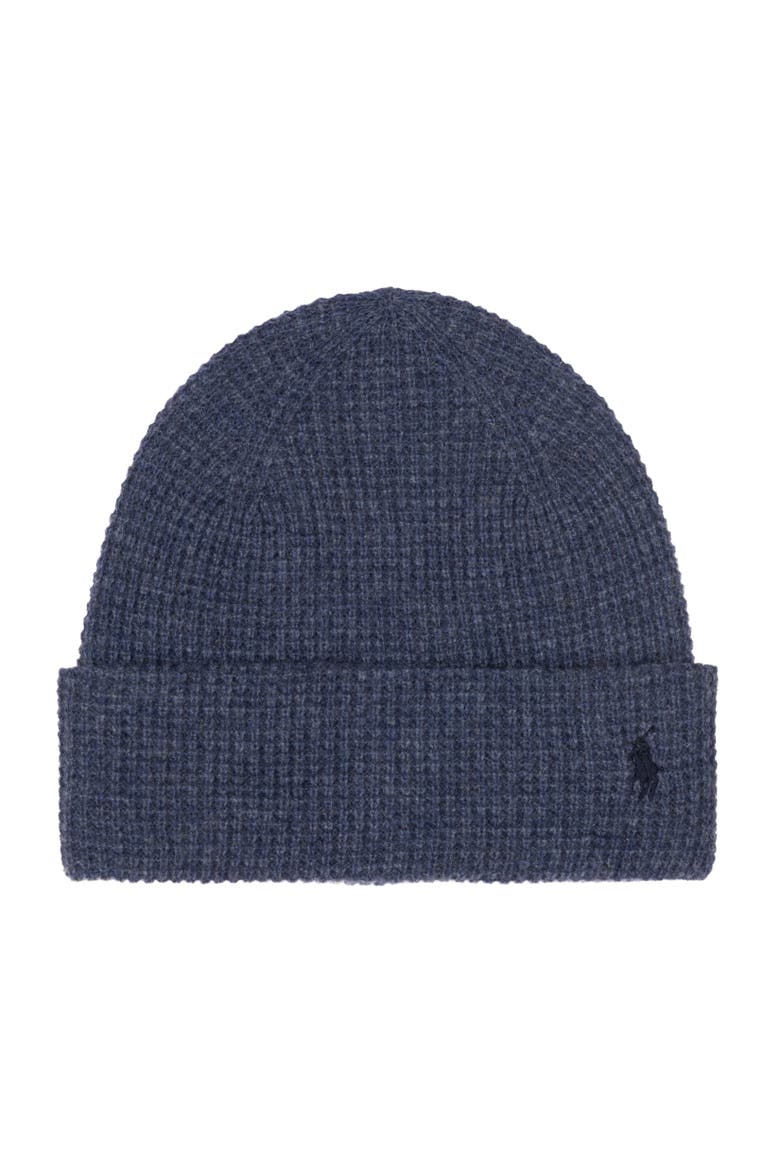 Spa Thermal Knit Beanie, Main, color, Rustic Navy Hthr
