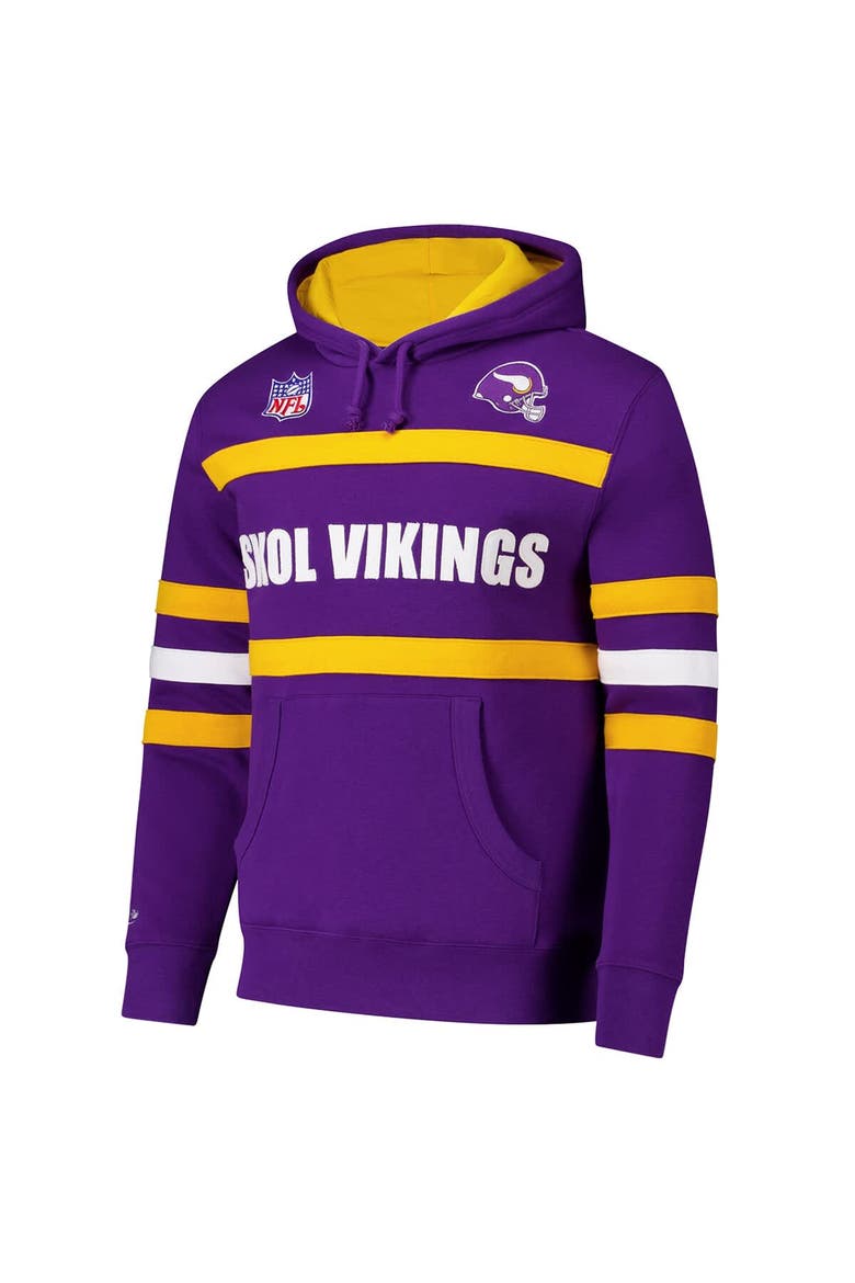 Men's  Purple Minnesota Vikings Vintage Logo Head Coach Fleece Pullover Hoodie, Alternate, color, Purple
