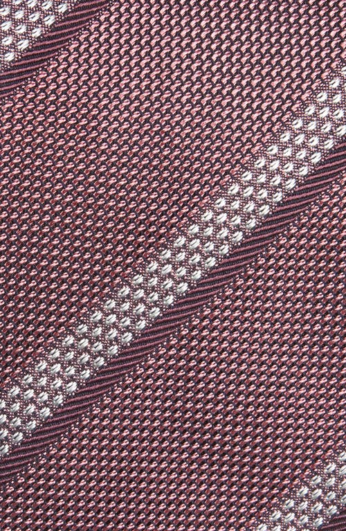 Zegna Ties Stripe Mulberry Silk Tie In Pink