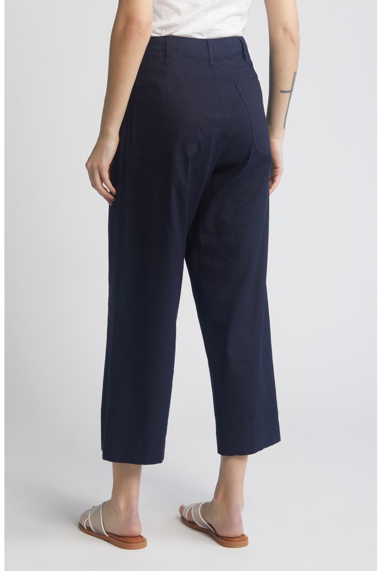 Banks Linen Blend Crop Pants, Alternate, color, SALUTE